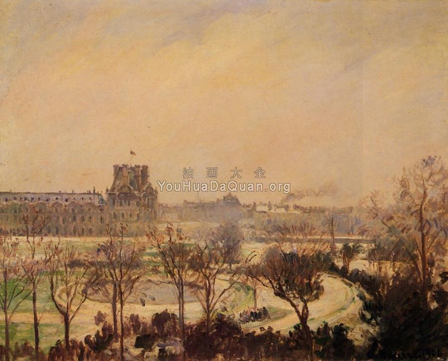 The Tuileries Gardens, Snow Effect - 卡米耶·毕沙罗